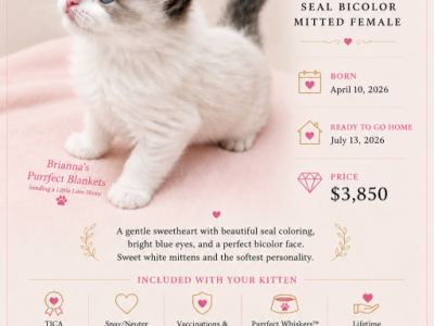 SUNSET Pink Collection Seal Bicolor Mitted - Ragdoll - Gallery Photo #1
