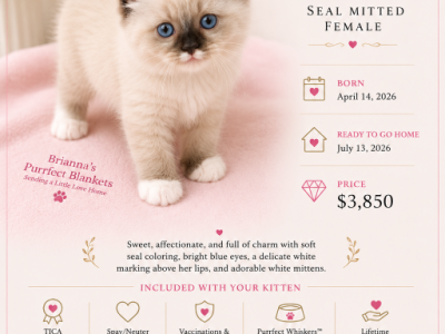 CORAL Seal Mitted Female Pink Collection - Ragdoll - Gallery Photo #1