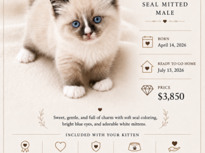OCEAN Seal Mitted - Ragdoll - Gallery Photo #1